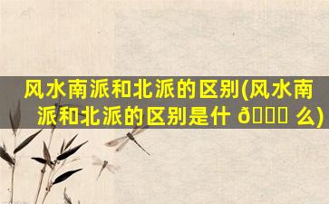 风水南派和北派的区别(风水南派和北派的区别是什 🕊 么)